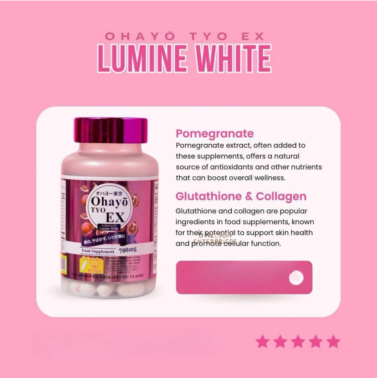 OHAYO TYO EX LUMINE WHITE GLUTATHIONE 700mg - 60 capsul