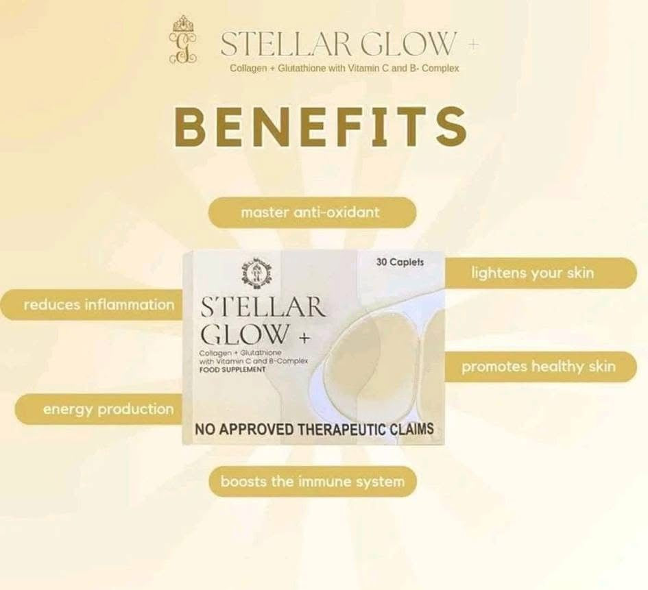 Stellar Glow + Collagen, Glutathione W/ Vitamin C and B-Complex - 30’s