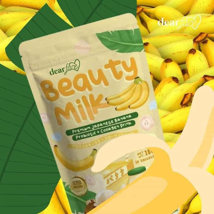 Dear face Beauty Milk Premium Japanese Banana Probiotic + collagen drink 10x18g