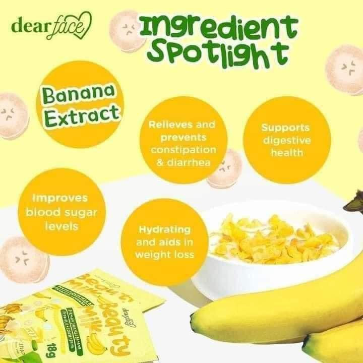 Dear face Beauty Milk Premium Japanese Banana Probiotic + collagen drink 10x18g