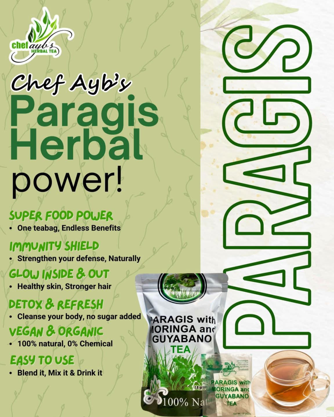 Paragis w/ moringa & Guyabano Tea 36g -20 tea bags