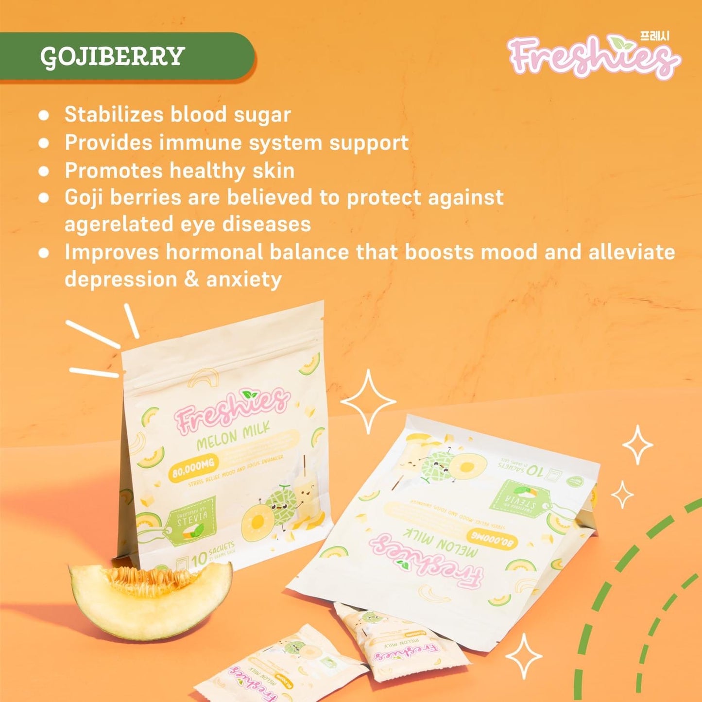 JUJU GLOW - Freshies Melon Milk 10 x 21g