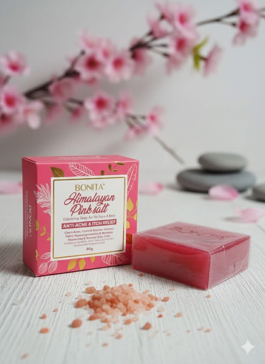 Bonita -Himalayan pink salt Exfoliating soap Bar for Face & Body -80g