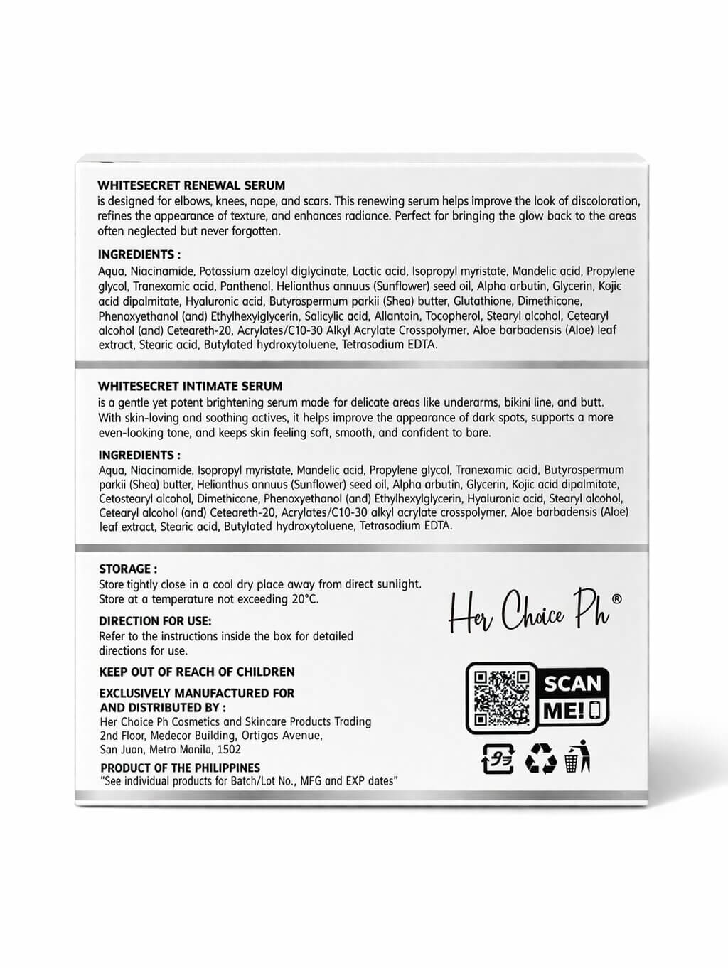 Her Choice PH White Secret intimate serum -50ml