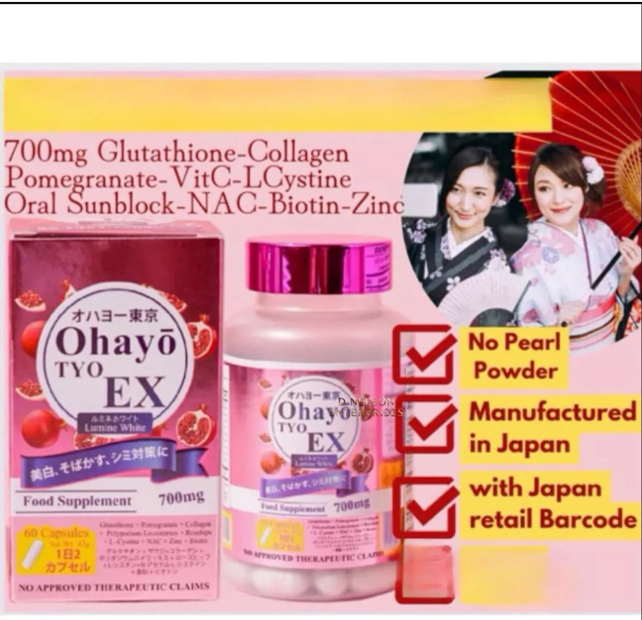 OHAYO TYO EX LUMINE WHITE GLUTATHIONE 700mg - 60 capsul