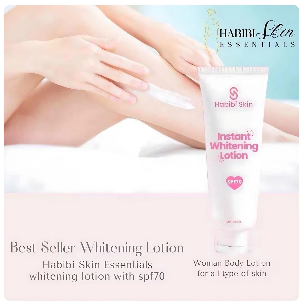 Habibi Skin instant whitening Lotion SPF70 -100ml