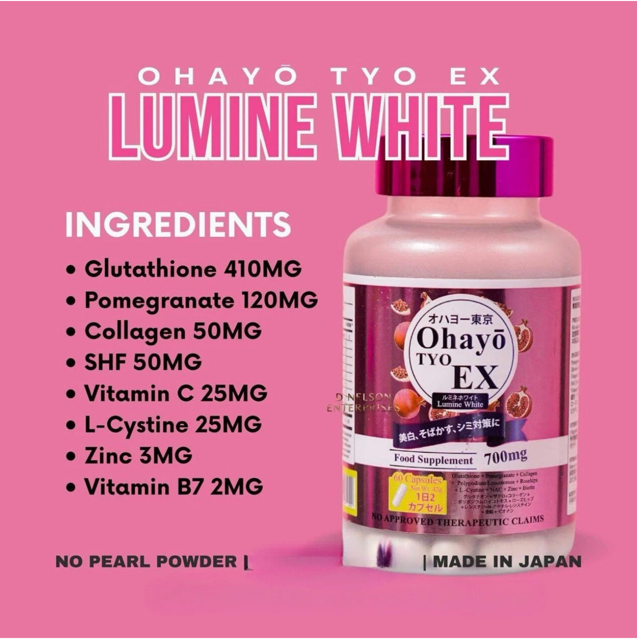 OHAYO TYO EX LUMINE WHITE GLUTATHIONE 700mg - 60 capsul