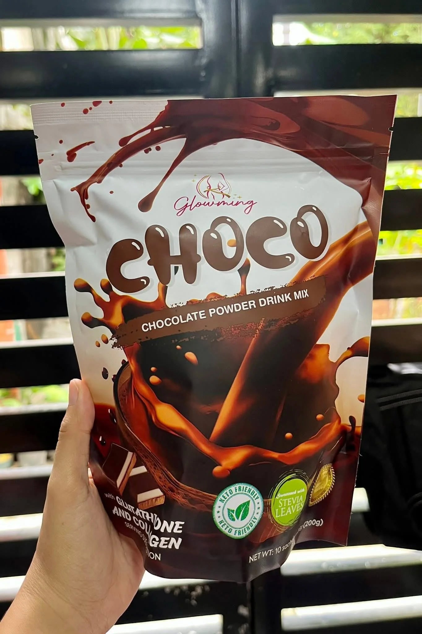 GLOWMING -CHOCO /CHOCOLATE POWDER DRINK MIX -10 sachets X 20g