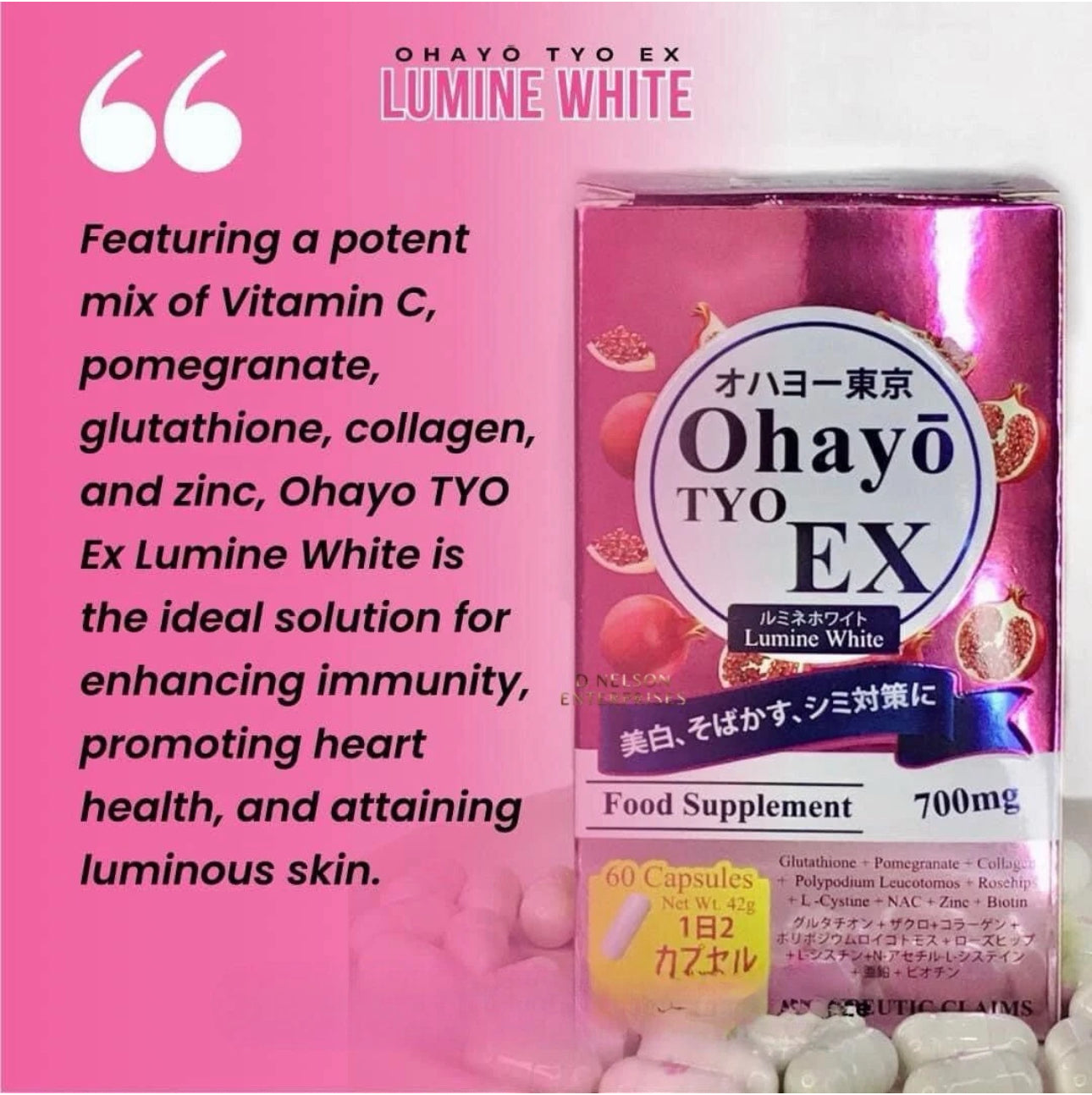 OHAYO TYO EX LUMINE WHITE GLUTATHIONE 700mg - 60 capsul