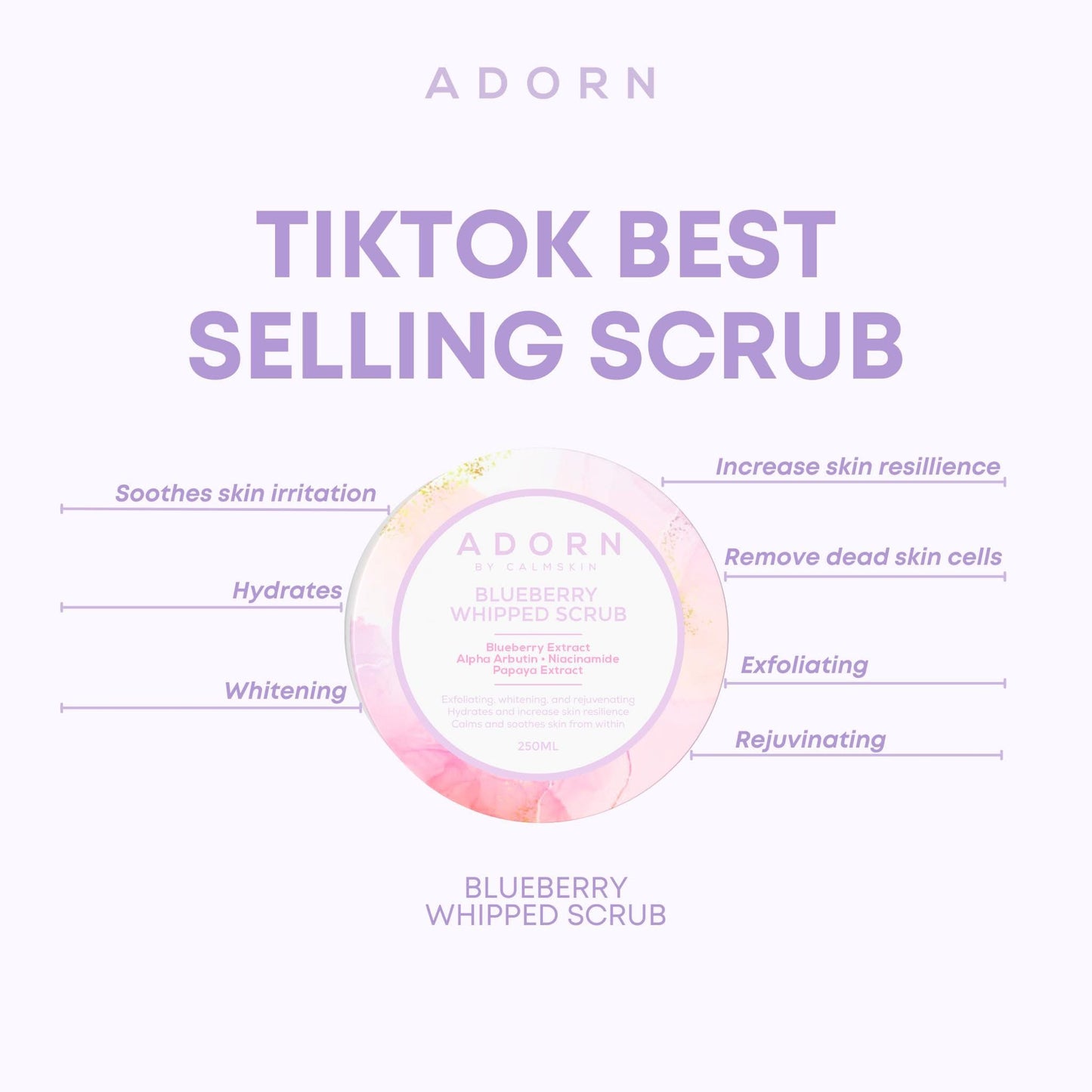 Adorn by. Calmskin Blueberry Whipped Scrub 250g