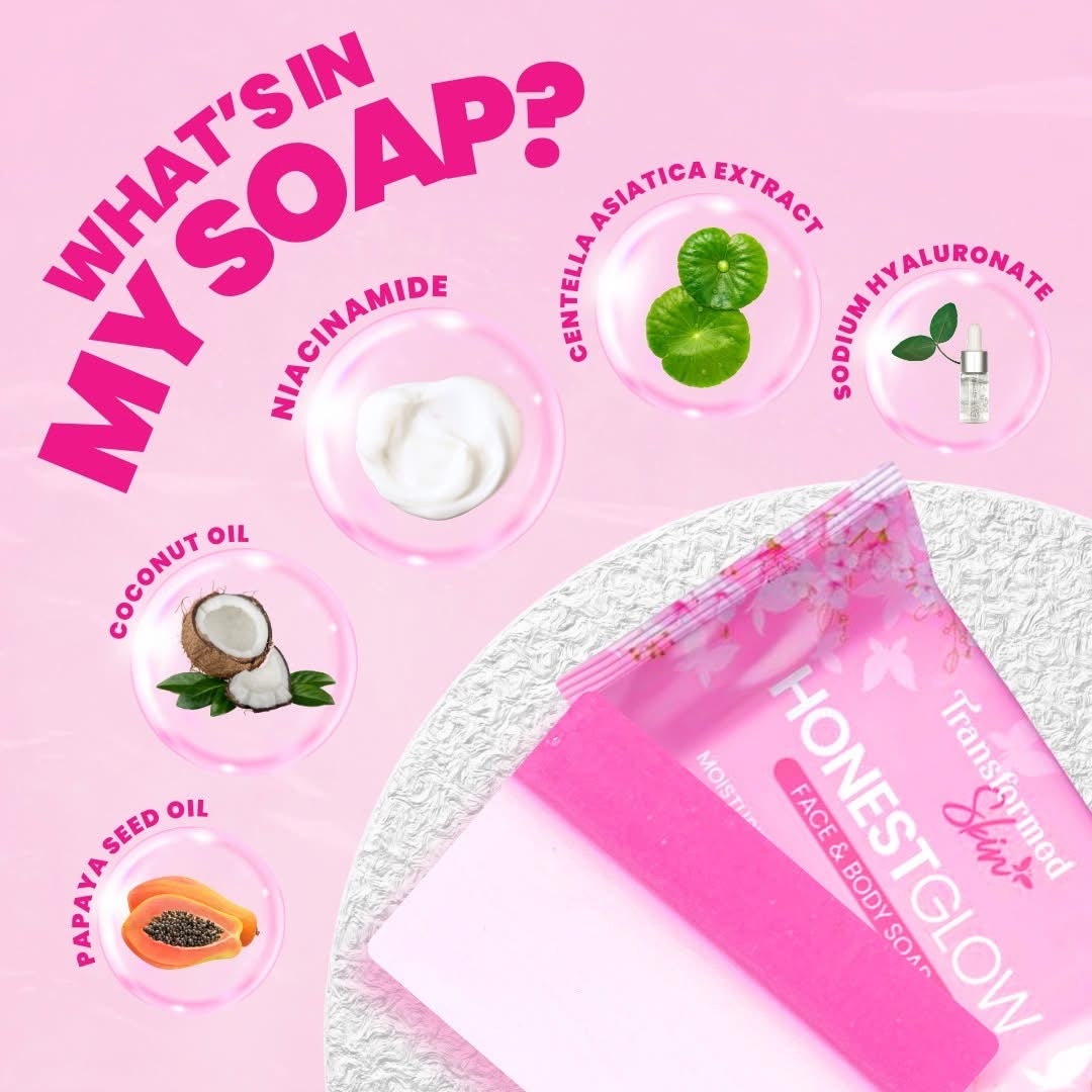 HonestGlow Transformed Skin- Face & Body Soap 125g