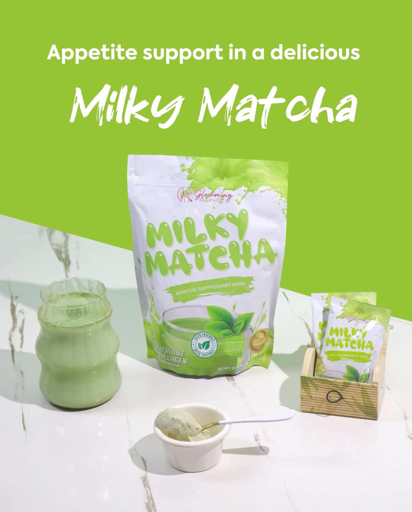 Cris Cosmetics Glowming shape - Milky Matcha 10 x 210g