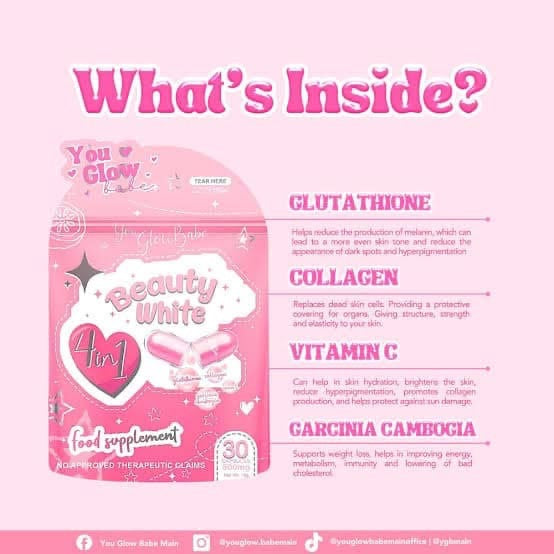 You glow babe Beauty White - Glutathione Collagen Slimming 30Caps