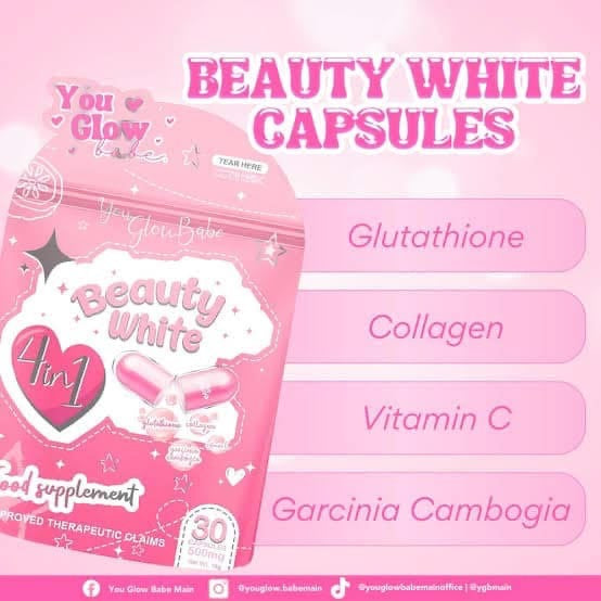 You glow babe Beauty White - Glutathione Collagen Slimming 30Caps