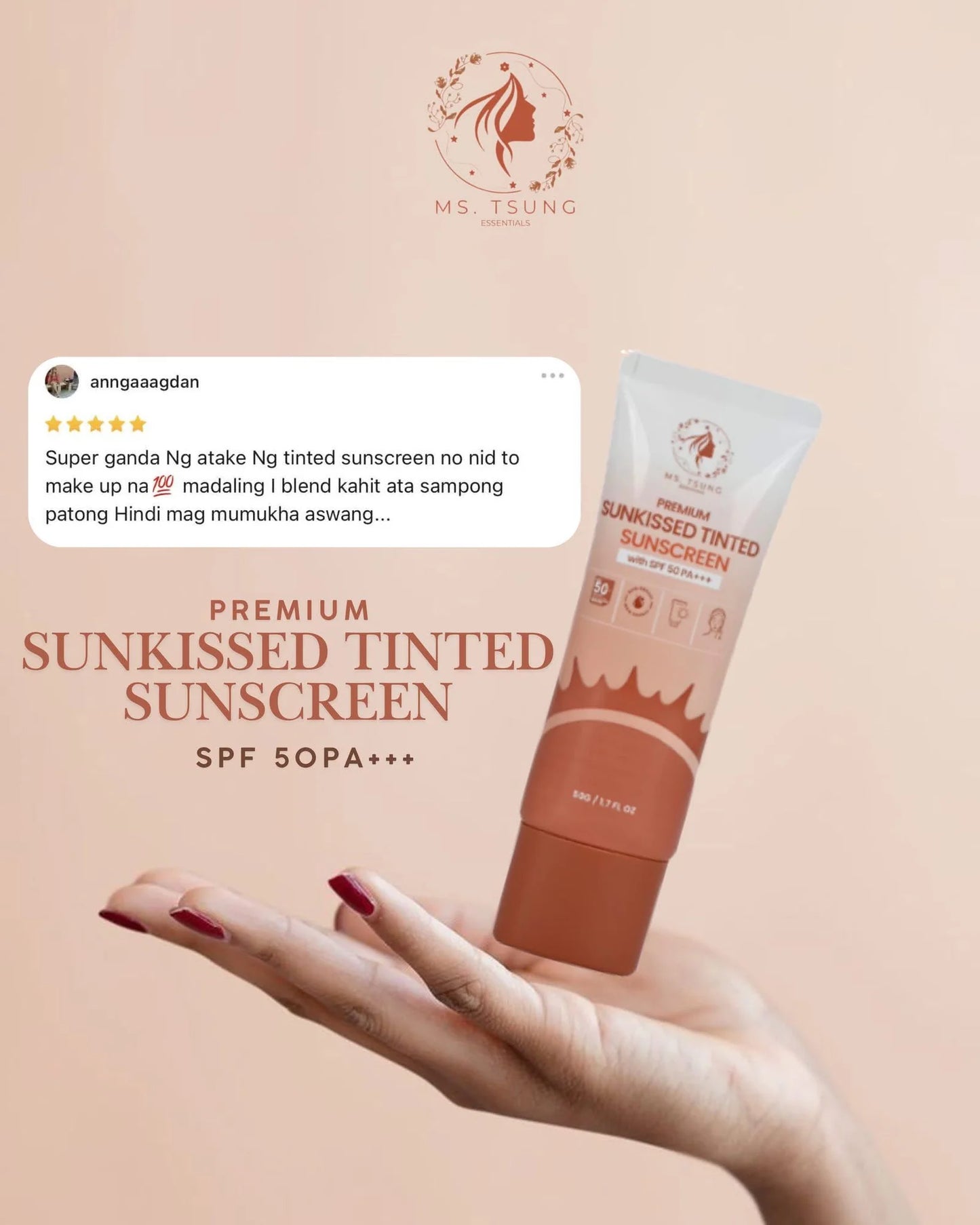 Ms Tsung Premium Sun-kissed Tinted Sunscreen SOF50 -50ml