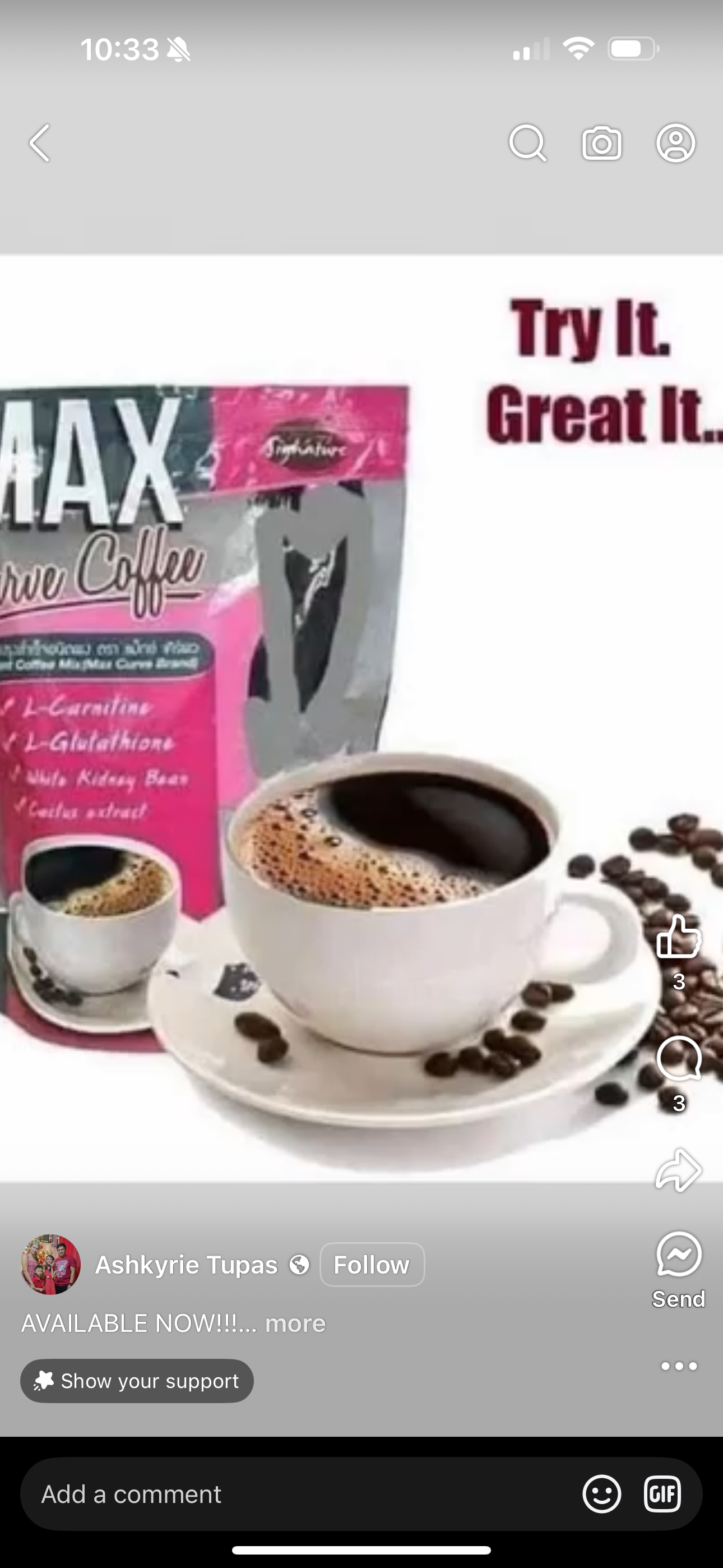 Max Curve Coffee 10sachet/pack