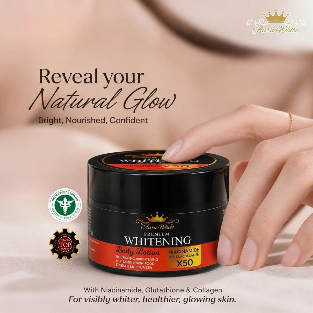 Aura White Premium Whitening Body Lotion Niacinamide Gluta Collagen X50 -300ml