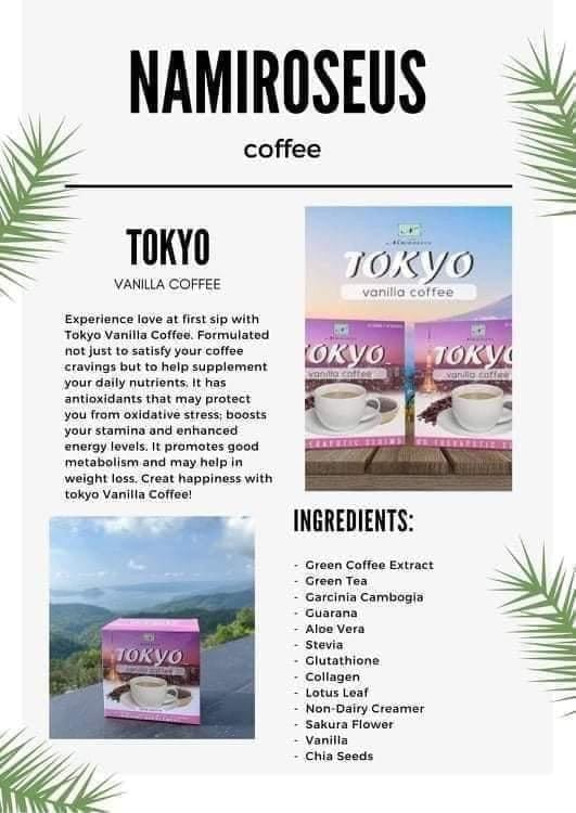 Tokyo Vanilla Coffee ~ NAMIROSEUS Slimming Coffee 10sachet | 21g - Shop Essential Skin Care Products online | Natural Organic skin care products | ROSYSKIN ESSENTIALS LLC