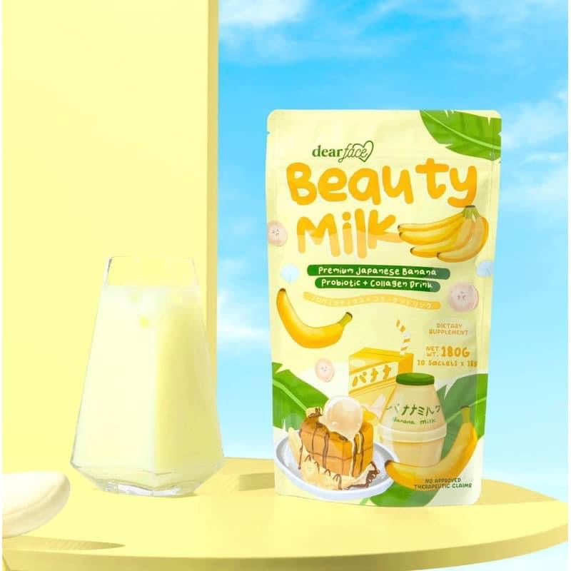 Dear face - Beauty Milk Premium Japanese Banana Probiotic + collagen drink 10x18g