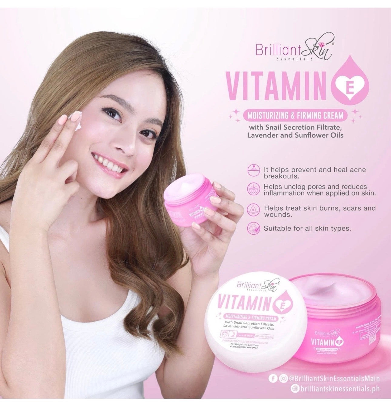 Brilliant skin essential Vitamin E moisturizing & Firming cream 100g