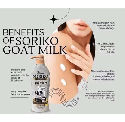 SORIKO - Goat milk lotion glutathione (White & Repair )- 500ml