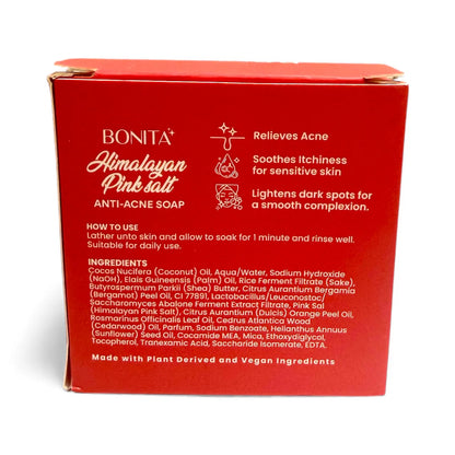 Bonita -Himalayan pink salt Exfoliating soap Bar for Face & Body -80g