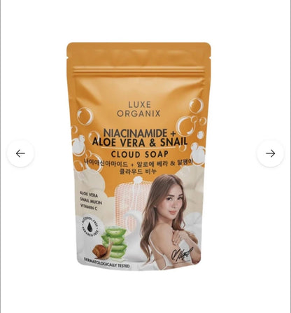 Luxe Organix Niacinamide + Aloe Vera and snail Cloud Soap