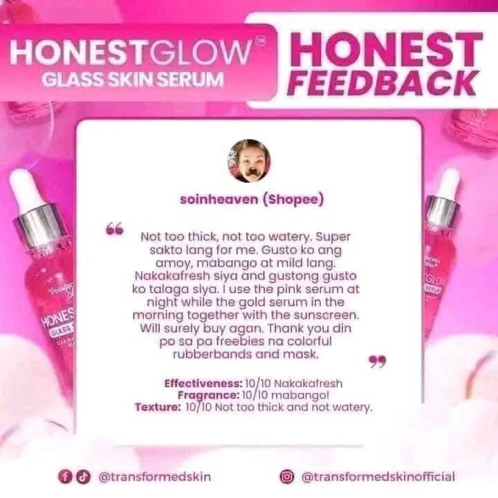 Transformed Skin - Honest Glow Glass Skin Serum 30ml (Pink)