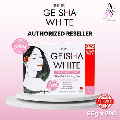 Geisha White -Scar & Blemish Skin Brightening Soap - Classic Pink (65g x 2/Pack)