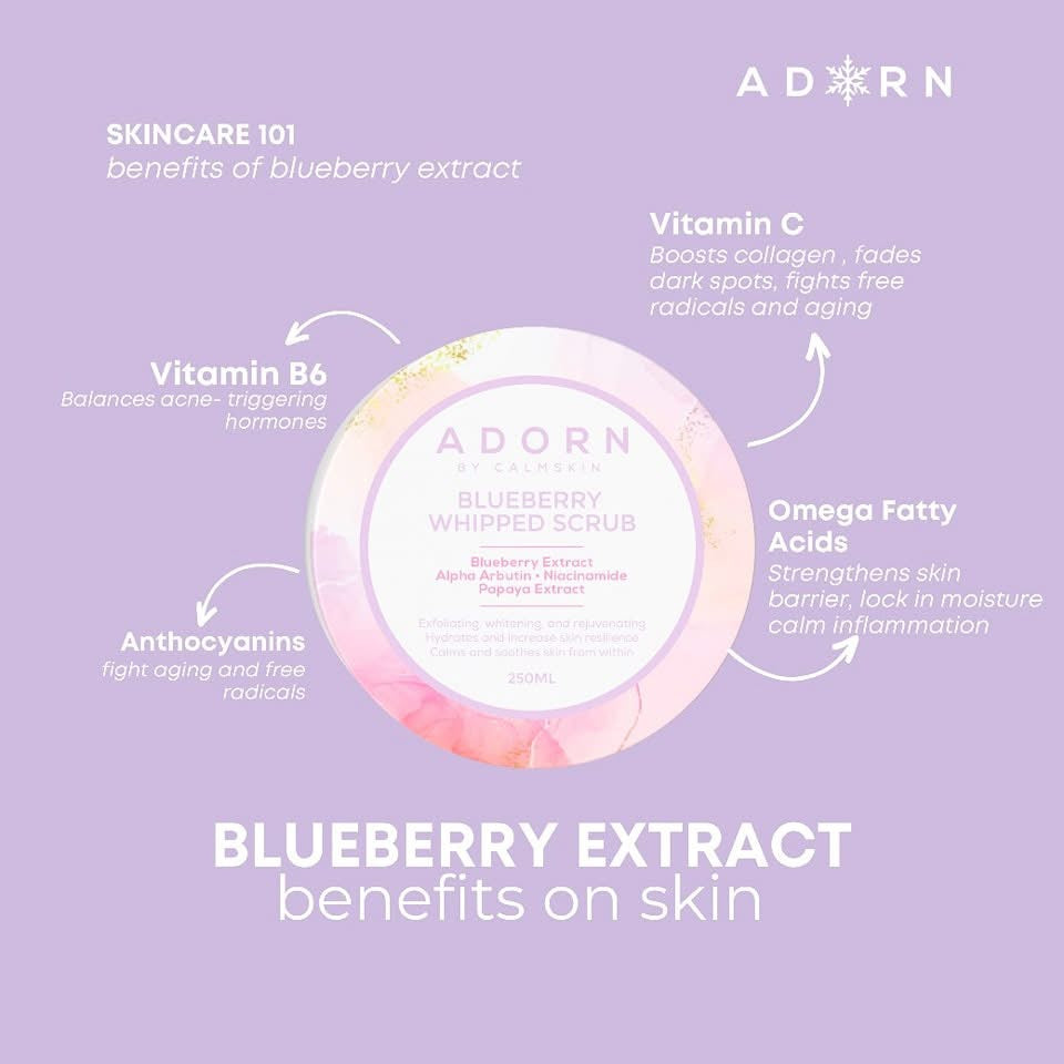Adorn by. Calmskin Blueberry Whipped Scrub 250g