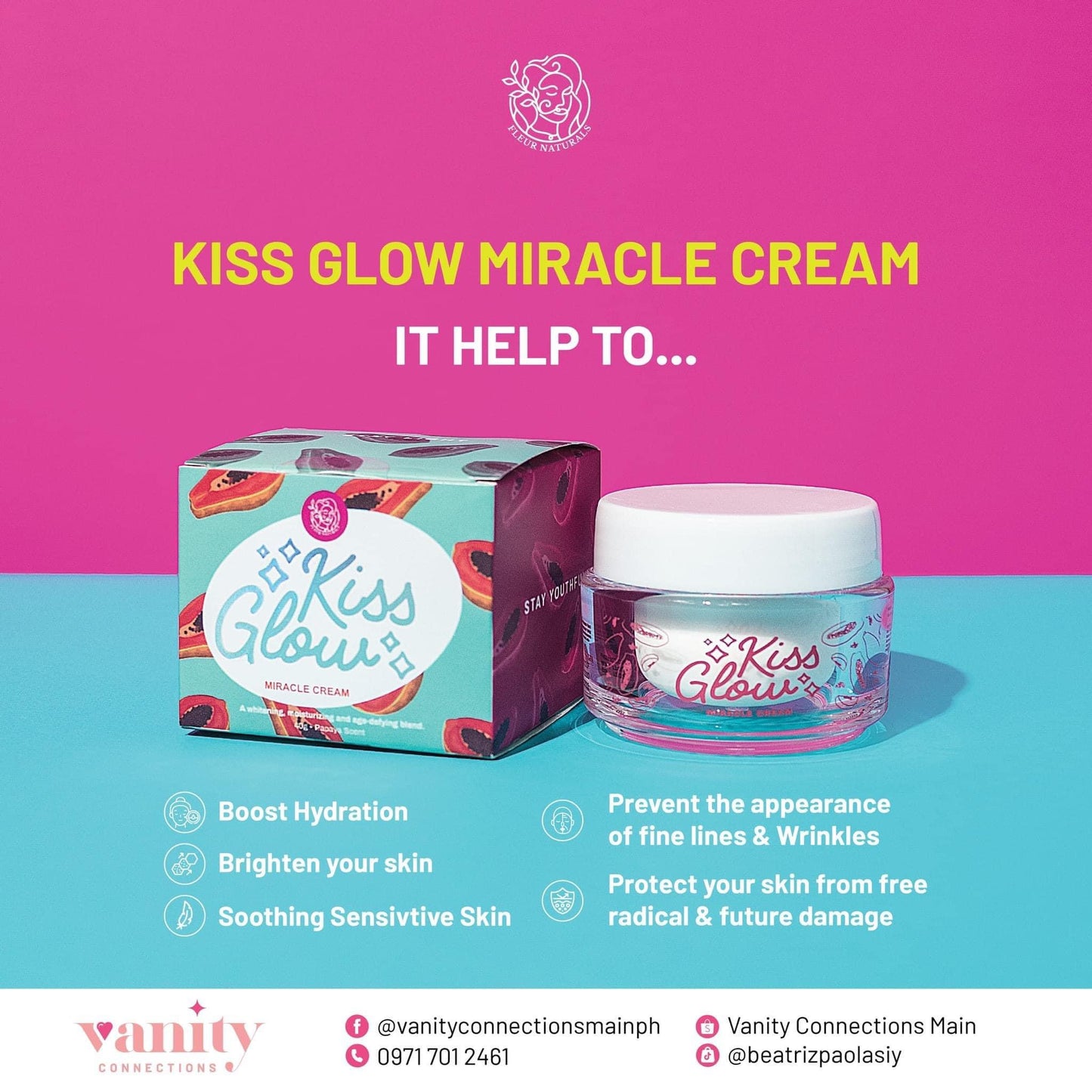Fleur Kiss Glow Miracle Cream 40g