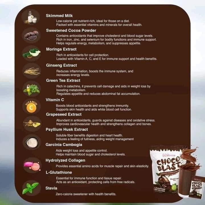 Cris cosmetics glowming shape choco blast - chocolate mint flavor 10 sachet