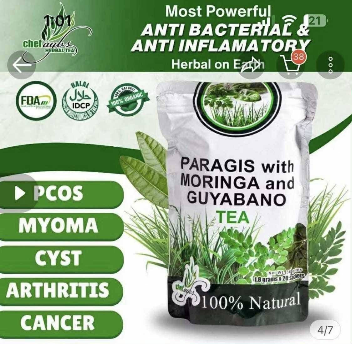 Paragis w/ moringa & Guyabano Tea 36g -20 tea bags