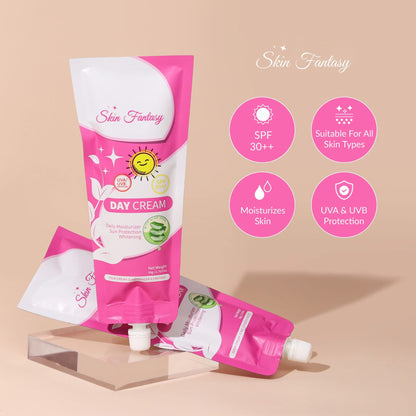 Skin Fantasy Day Cream - Daily Moisturizer & Whitening w/SPF30++ UVA/UVB with Aloe Vera -50g