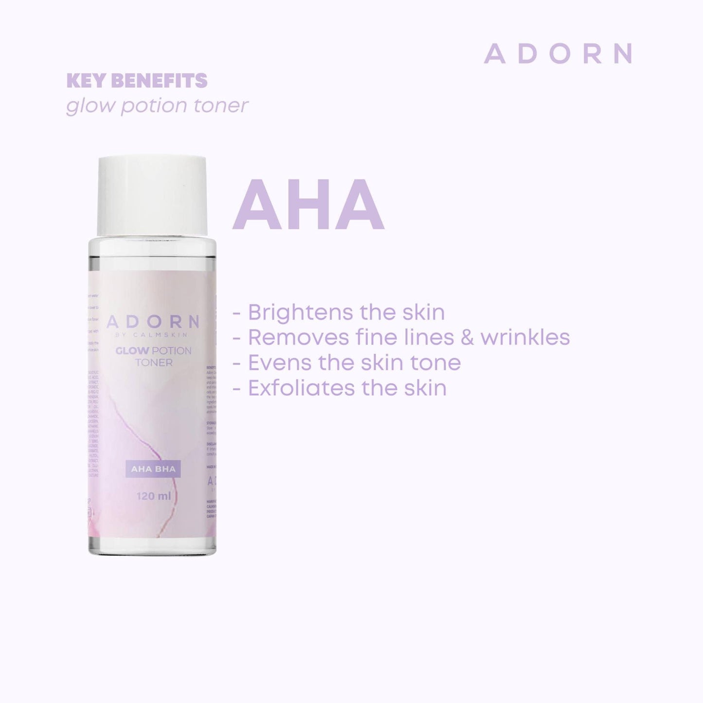 Adorn by. Calmskin Glow Potion Toner AHA/ BHA -120ML