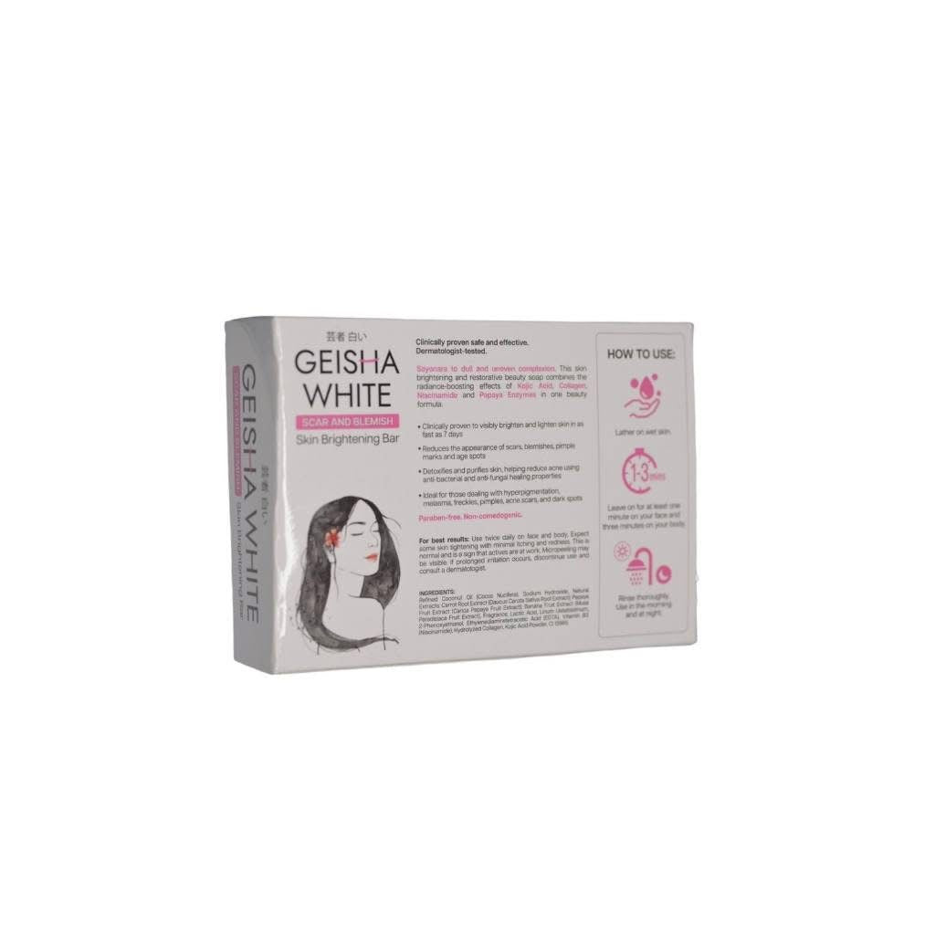 Geisha White -Scar & Blemish Skin Brightening Soap - Classic Pink (65g x 2/Pack)