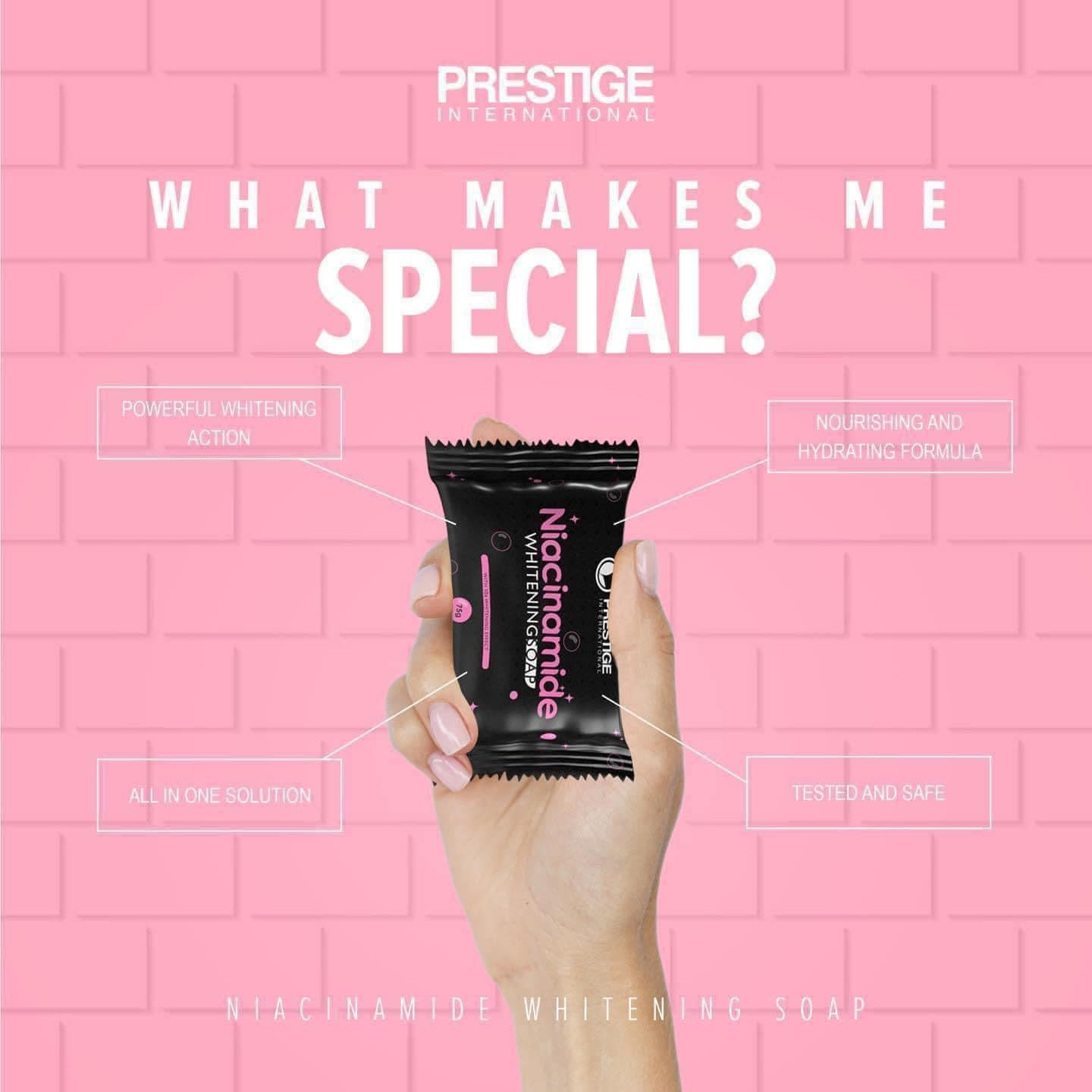 PRESTIGE- NIACINAMIDE WHITENING SOAP 75g
