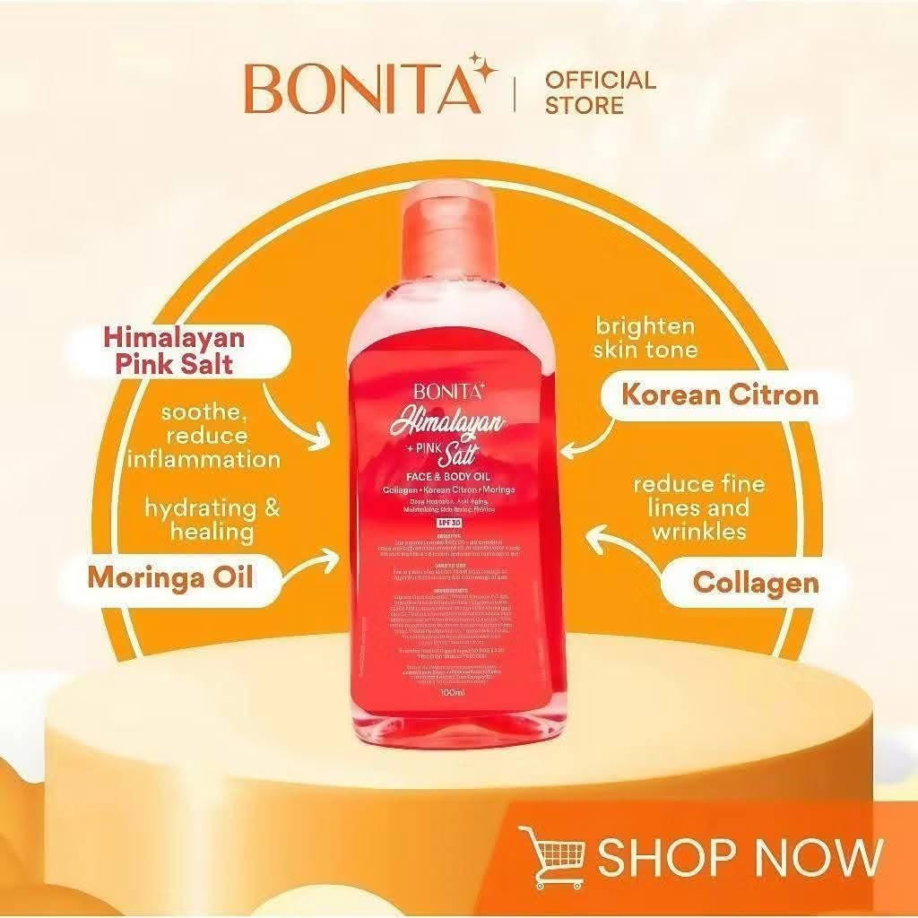 BONITA HIMALAYAN PINK SALT FACE & BODY OIL W/SPF30 - 100ml