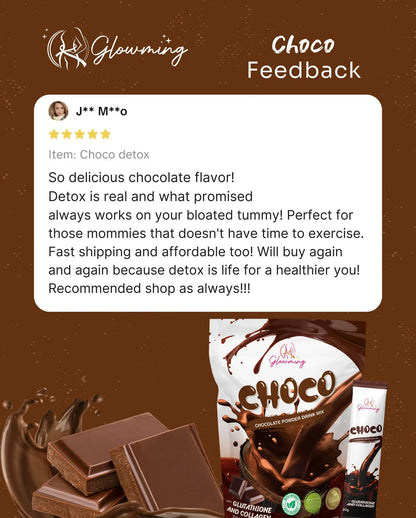 GLOWMING -CHOCO /CHOCOLATE POWDER DRINK MIX -10 sachets X 20g