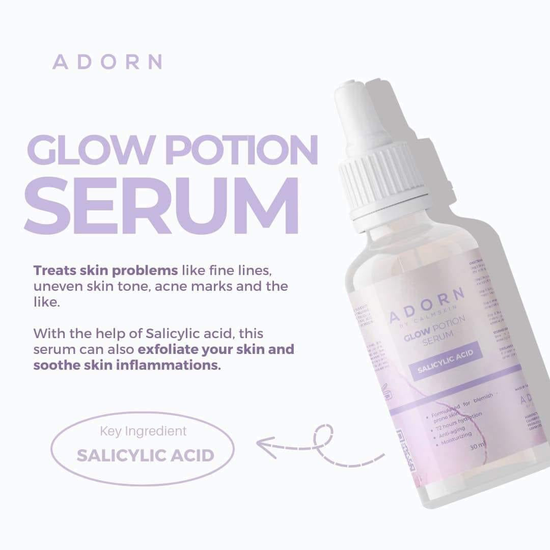 Adorn by. Calmskin- Glow Potion serum salicylic acid -30ML