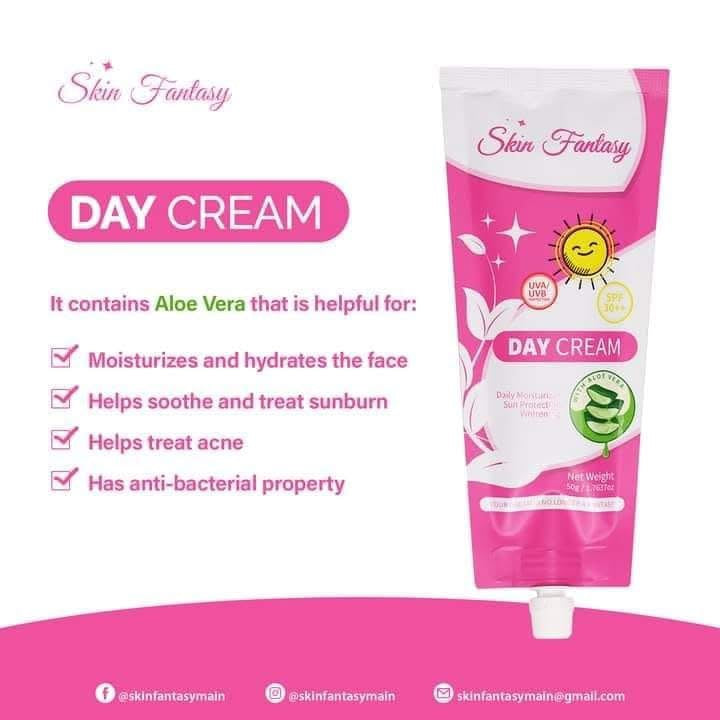 Skin Fantasy Day Cream - Daily Moisturizer & Whitening w/SPF30++ UVA/UVB with Aloe Vera -50g
