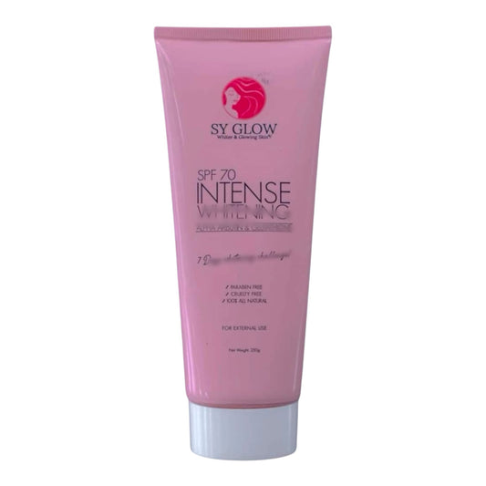 SY GLOW - Intense Whitening Alpha Arbutin & Glutathione Lotion SPF70 -250ML (Pink)