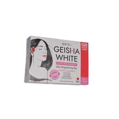 Geisha White -Scar & Blemish Skin Brightening Soap - Classic Pink (65g x 2/Pack)
