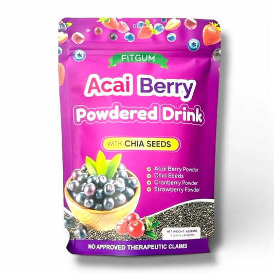 Fitgum Açaí Berry Powdered Drink w/ Chia Seeds