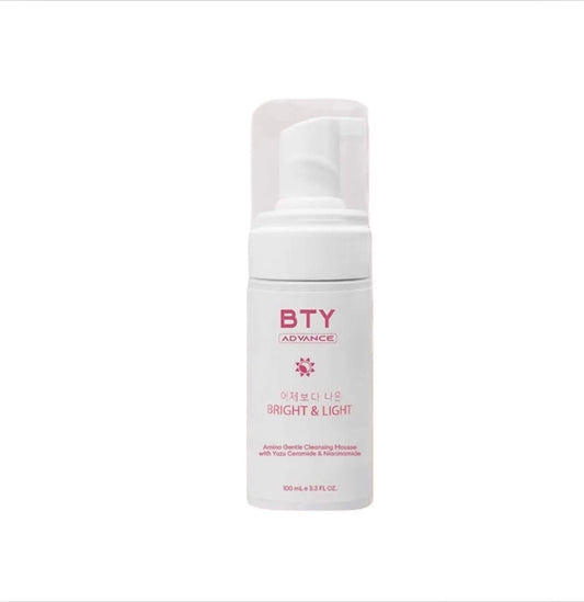 BTY ADVANCE BRIGHT & LIGHT Amino Gentle Cleanser Mousse with Yuzu Ceramide & Niacinamide 100ml