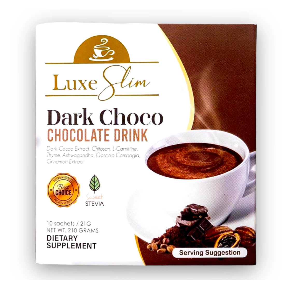 Luxe Slim - Dark Choco Chocolate Drinks (10 x 21g )