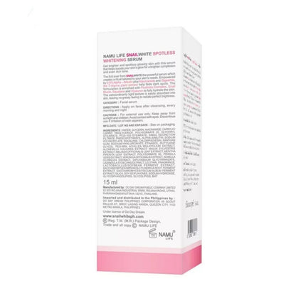 NAMU LIFE -SNAIL WHITE SPOTLESS WHITENING SERUM - 15ML