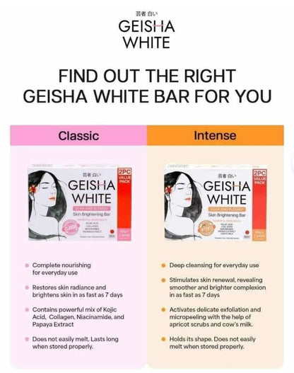 Geisha White - Scar & Blemish Skin Brightening Bar “ INTENSE” - 65g x 3/Pack