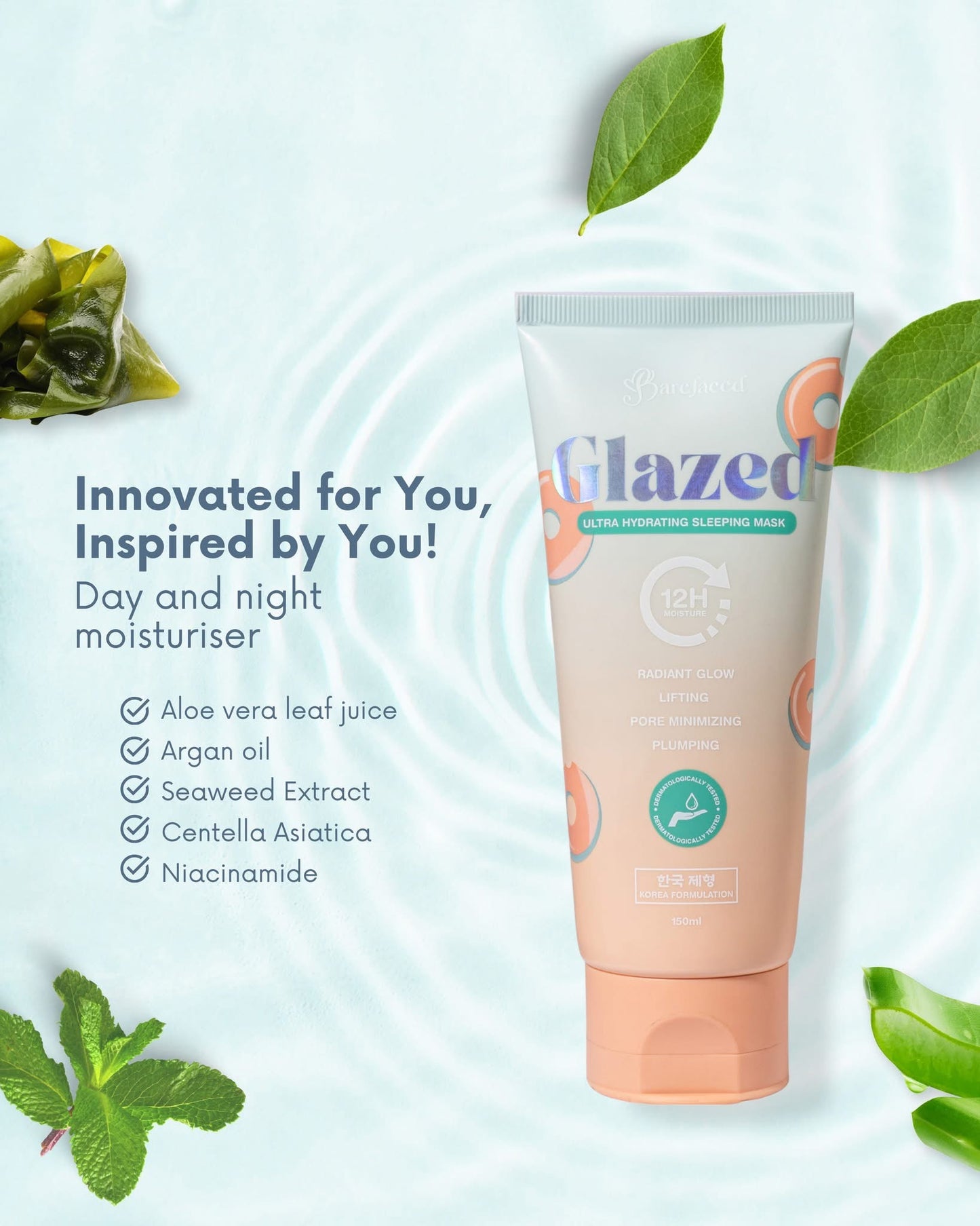 BAREFACED Glaze Ultra hydrating sleeping mask 150ml