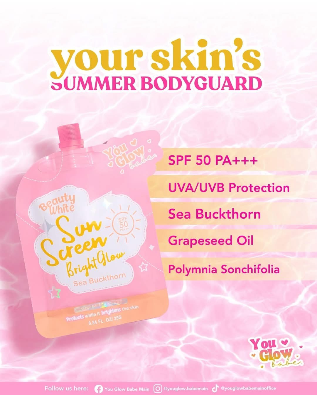 YOU GLOW BABE - BRIGHT GLOW SUNSCREEN SPF50 PA+++ - Twin pack